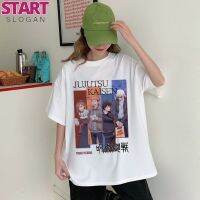 START  T-shirt  Harajuku Jiu-Jitsu Kaisen พิมพ์เสื้อยืดแขนสั้น Unisex การ์ตูนอะนิเมะ Lady T-shirt