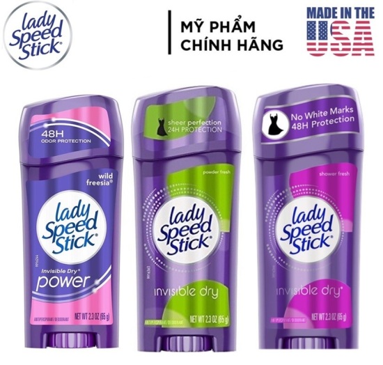 1 chai lăn sáp khử mùi nữ lady speed stick powder fresh 65g invisible dry - ảnh sản phẩm 1