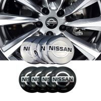 [OUS] 4ชิ้นสติกเกอร์ศูนย์กลางล้อรถโลหะผสมสำหรับ Nissan Sylphy Xterra Qashqai J10 Tida Almera Frontier Altima Juke Note Accessories