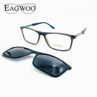 Magnet Eyeglasses Full Rim Optical Frame Prescription Spectacle Men Myopia Eye Glasses Sunglasses With Spring Temple 80102