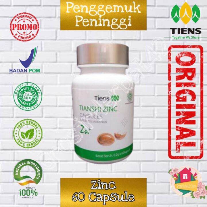 tianshi zinc capsules isi 60 kapsul / penggemuk badan Lazada Indonesia