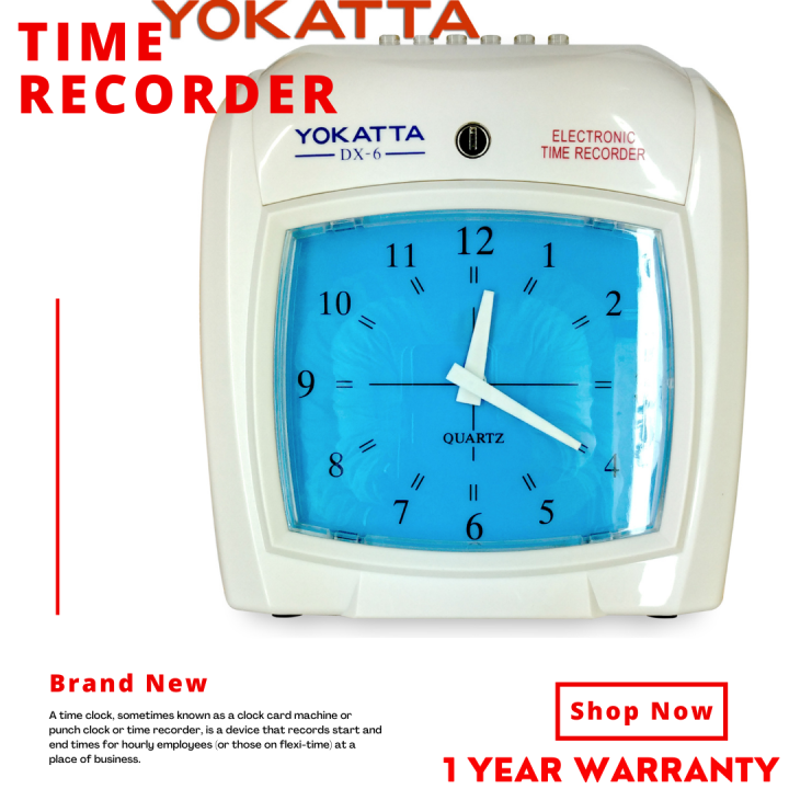 YOKATTA DX6 Bundy Clock w/ Free 100 pcs Time Card, Time Recorder, Time