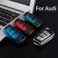 Car Key Case Cover Fob Shell Holder For Audi C5 C6 R8 A1 A3 A4 A5 A6 A7 Q3 Q5 Q7 S6 B6 B7 B8 8P 8V 8L TT RS RS3 S3 Sline Key Chains