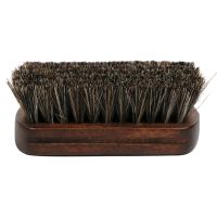 Shine Polishing Brush Auto Wash Car Interior Leather Textile Cleaning Brush with Horsehair Bristle Wood Handle