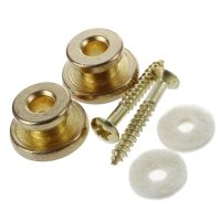 2pcs Golden Strap Button w/ Mounting Screw for Guitar Mandolin