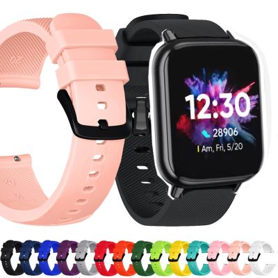 （A creative）สำหรับ DIZO Watch 2โดย Realme TechLife ข้อมือสร้อยข้อมือ20มิลลิเมตรซิลิโคนเปลี่ยนสายนาฬิกาข้อมือสำหรับ Realme Watch/amazfit Bip U Pro สาย