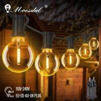 มาลัยกันน้ำกลางแแจ้งในสวนโคมไฟลูกบอล G40 LED 50FT ตกแต่งในงานปาร์ตี้คริสต์มาสสวนผับ
