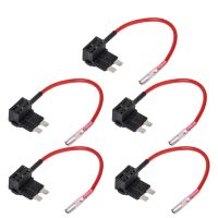 EE support 5 X 12/24V Standard Add A Circuit Fuse Tap Piggy Back Blade Holder Car Fuses Accessories