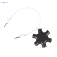 ?【Lowest price】Legend 6*3.5MM WAY Multi Port Hub AUX Headphone JACK Splitter Audio CABLE Converter