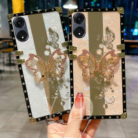 YJD เคสสำหรับ OPPO Reno8 T รูปผีเสื้อติดเพชรแบบสามมิติเคสโทรศัพท์กันกระแทก