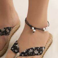 【CW】◎۞♂  PuRui Boho Imitation Anklets Wax Rope Chain Anklet The Leg Jewelry Beach Sandal Accessories