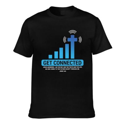 Get Connected Funny Jesus Religion God Wifi Mens Short Sleeve T-Shirt