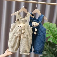 1-3Y Childrens Bear Corduroy Kids Overalls Spring Autumn Clothes Toddler Overalls Boys Girls Casual Pants Baby Girl Jumpsuit