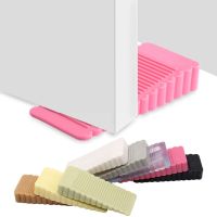 【LZ】✒♈卐  Soft Silicone Door Stopper Shock Absorbent Block Wedge Doorstops Door Handle Stopper Home Office Door Anti-collision Stopper