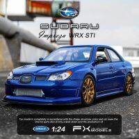 ยินดีต้อนรับ1:24 SUBARU IMPREZA WRX STI รถสปอร์ตจำลองรถโลหะผสมตกแต่งศิลปะทำมือโมเดลเครื่องมือของเล่นแบบชุดสะสม B230ของขวัญ