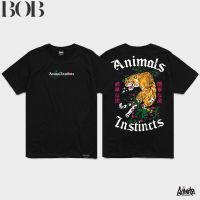 BOB Saleโล๊ะสต๊อก  ® เสื้อยืดลาย แนวสตรีท  รุ่น Tiger ดำ ขาว ( ลิขสิทธิ์แท้ ) แขนสั้น เสื้อยืดชาย หญิง  M L XL 2XL TS