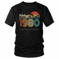 เสื้อยืด1980วินเทจคลาสสิกแปลกใหม่ของผู้ชายสั้น