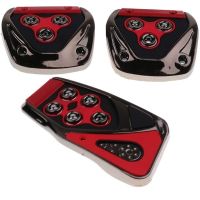 3Pcs Universal Automatic Non-Slip Gas Brake Foot Pedal Pad Cover  Red Aluminum Alloy Auto Pedal Pads Car Accessories Pedals  Pedal Accessories