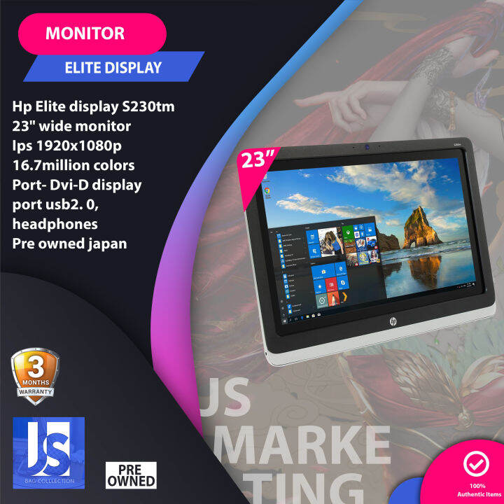 Lowest Price Sale Monitor Hp Elite display S230tm 23" wide monitor Ips