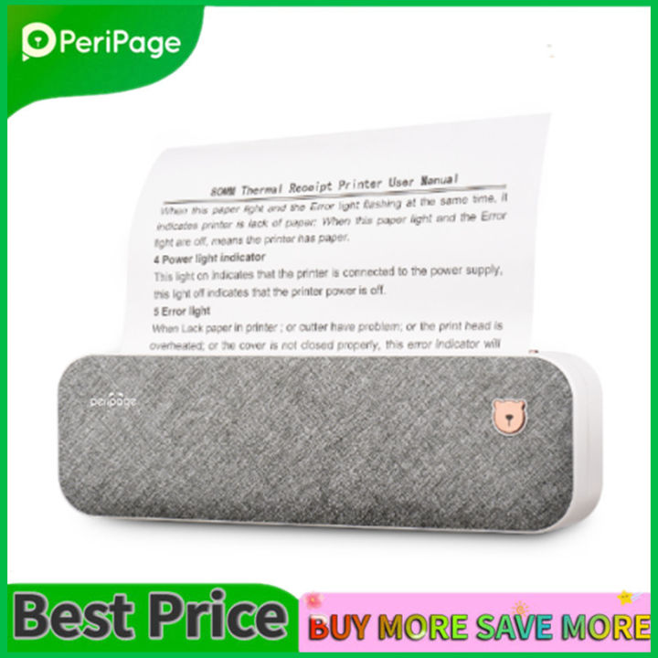 PeriPage Portable Printer, A40 Wireless Bluetooth Thermal Transfer Printer,  Portable Thermal Printer, Support 2''/3''/4'' Paper Width, Compatible with  Android and iOS, for Office Travel 