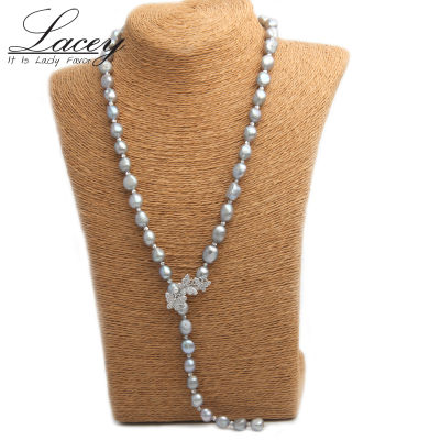 10mm Baroque Pearl Necklace Real Freshwater Cultured Long Pearl Necklace Fine Jewelry for Nice Lady Female Gift Hot Sale
