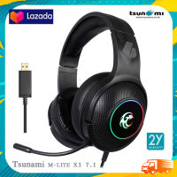 หูฟังเกมมิ่ง Tsunami X1 7.1 RGB Gaming Headphone รับประกันสินค้า 2 ปี