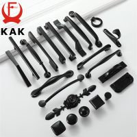 【LZ】☢☏  KAK Black Cabinet Knobs and Handles Solid Aluminum Alloy Kitchen Handle Cupboard Pulls Drawer Knobs Furniture Handle Hardware