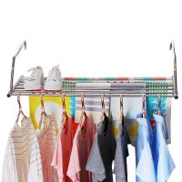 14cm Stainless steel folding drying rack balcony indoor window shoe rack balcony telescopic hanging clothes rack walls Balcony Cleaning Tools