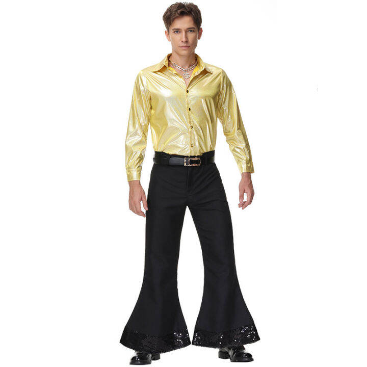 YG~ Halloween Costume Adult Retro Gold European And American 70S Disco ...