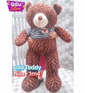 GẤU BÔNG LỚN Gấu Teddy 1m4 đứng dài 1m2 lông xoắn mềm mịn nhồi bông cao cấp