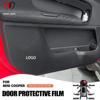 For Mini Cooper F54 F55 F56 F60 R56 R60 Car Door Panel Protection Anti-Kick Pad Mats Carbon Sticker Interior Styling Accessories