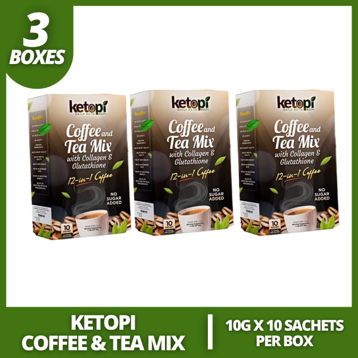 BUY 2 TAKE 1 Original Ketopi Coffee Plus Tea Mix With Collagen and Glutathione Anti Cancer and