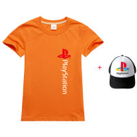 Playstation เสื้อยืดผ้าฝ้ายแขนสั้นลายการ์ตูนเสื้อแขนยาวเด็กผู้หญิงเด็กชายการ์ตูนฤดูร้อน