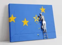 Banksy Brexit ยุโรปศิลปะบนผืนผ้าใบสำหรับติดกำแพงพิมพ์กราฟฟิตีงานศิลปะสตรีท1ชิ้นมีกรอบหรือไร้กรอบ