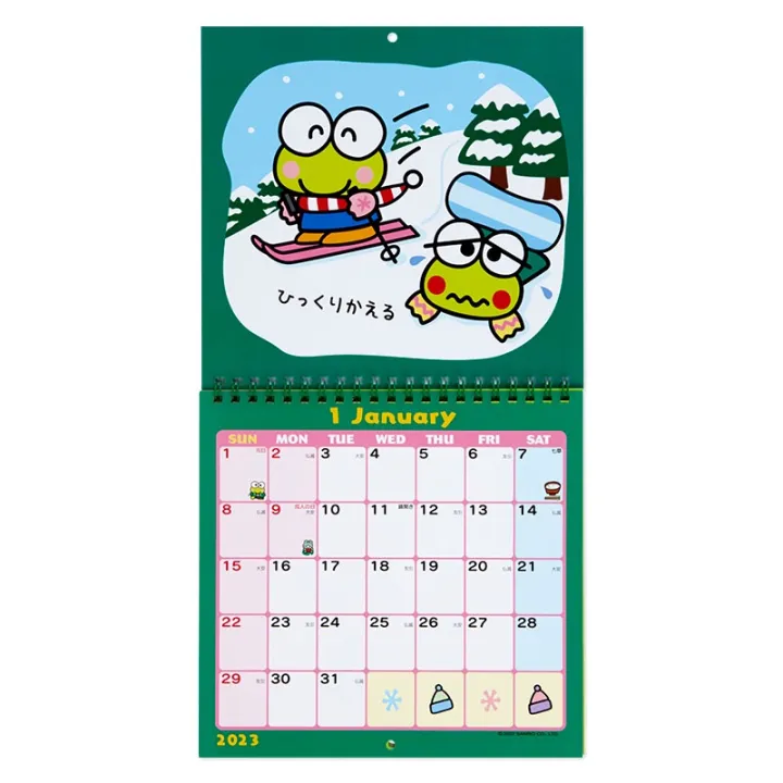 [COD][กำกับจากญี่ปุ่น] ปฏิทินแขวนผนัง2023 Sanrio kero kero Keroppi Wall