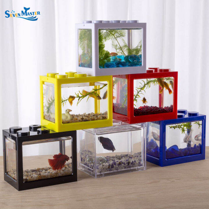 Seven Master Mini Stackable Plastic Cylinder Betta Tank Box Usb ...