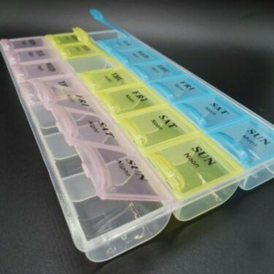 【CW】 Pill Medicine Storage 21 Grids Three Rows Refillable Weekly Vitamin Pills Dispenser