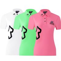 ✟☫ Short-sleeved golf t-shirt womens breathable quick-drying elastic jersey fashionable womens golf sports top 23 years new style