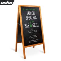 【YD】 Outdoor Advertising Board Magnetic Sided Blackboard Chalkboard Display Wood Easel with 2 Cleaning Cloths