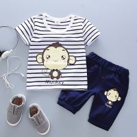 In Stock Summer Baby Short-sleeve T-shirt and Shorts Pants Sets Kid Boy Clothing