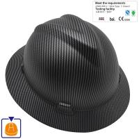 Safety Helmet Full Brim Hard Hat Carbon Fiber Construction Work Cap Lightweight High Strength Railway ABS Protective Hard Hat