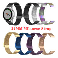 22MM สายสำหรับการ์มิน Milanese Forerunner 255 745 Venu 2สร้อยข้อมือสแตนเลสสำหรับนาฬิกา Huawei GT Runner/2e/Active/42MM/46MM สายรัดข้อมือกีฬา