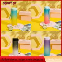 SPORT PR 600มล. ถ้วยน้ำน้ำ สีไล่ระดับสี จุได้มาก กาต้มน้ำสำหรับเดินทาง แฟชั่นสำหรับผู้หญิง พลาสติกทำจากพลาสติก ถ้วยพลาสติกยิม กิจกรรมกลางแจ้งกลางแจ้ง