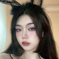 Web celebrity anchor hairpin cosplay black lace bunny hair hoop female cute cat ears cos accessories