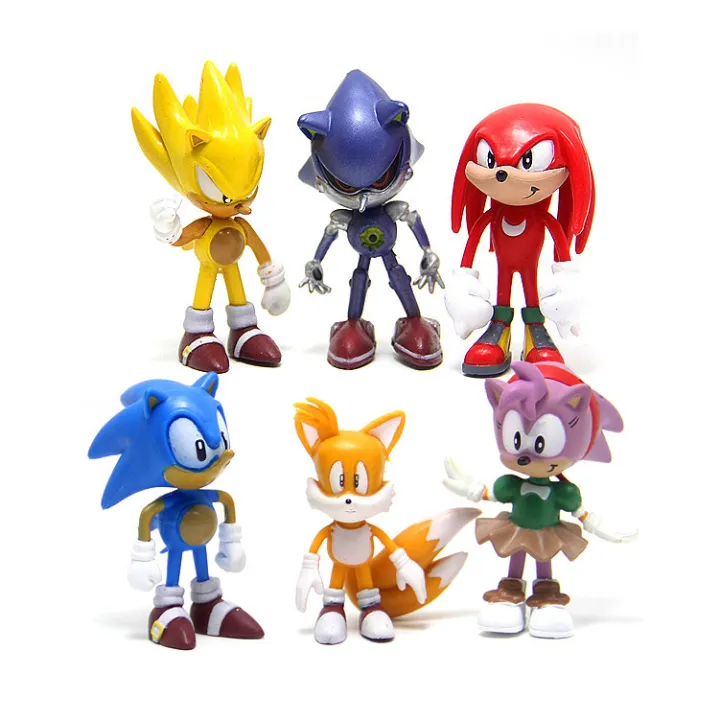 ORN 6Pcs/Set 7cm Sonic The Hedgehog Figures Toy Pvc Toy Sonic Shadow ...