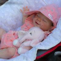 【YF】 50CM Reborn April Silicona Vinyl With Cloth Body Curly Hair Finished Baby Doll Silicone For Kids Girl Gift