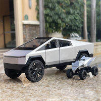 1:24 Tesla Cybertruck รถกระบะรถจักรยานยนต์โลหะผสม Diecasts &amp; ของเล่นยานพาหนะโลหะของเล่นรถรุ่นเสียงและแสงคอลเลกชันของเล่น