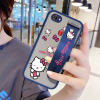 Phone Case For  OPPO F5/F5 Plus/F5 Youth Casing (With Wristband)Shockproof Frosted Back Lovely Cartoon Hello Kitty Casing For Girls Edge Full Lens Pro