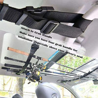 MARV 2 Pack Car Fishing Rod Holder Adjustable Fishing Pole Holder Belt Straps 86.6 Inches Vehicle Fishing Pole Rack For Car