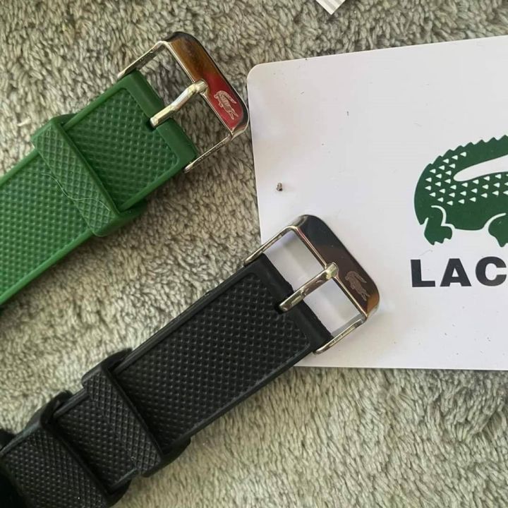 นาฬิกาสปอร์ต-lacoste-แท้-เครื่องญี่ปุ่น-สายซิลิโคน-มี-3-สีให้เลือก-สีขาว-สีดำ-สีเขียว